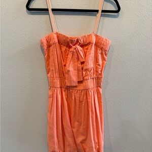 J. Crew Coral Pink Kids One-Piece Romper with Front Bow